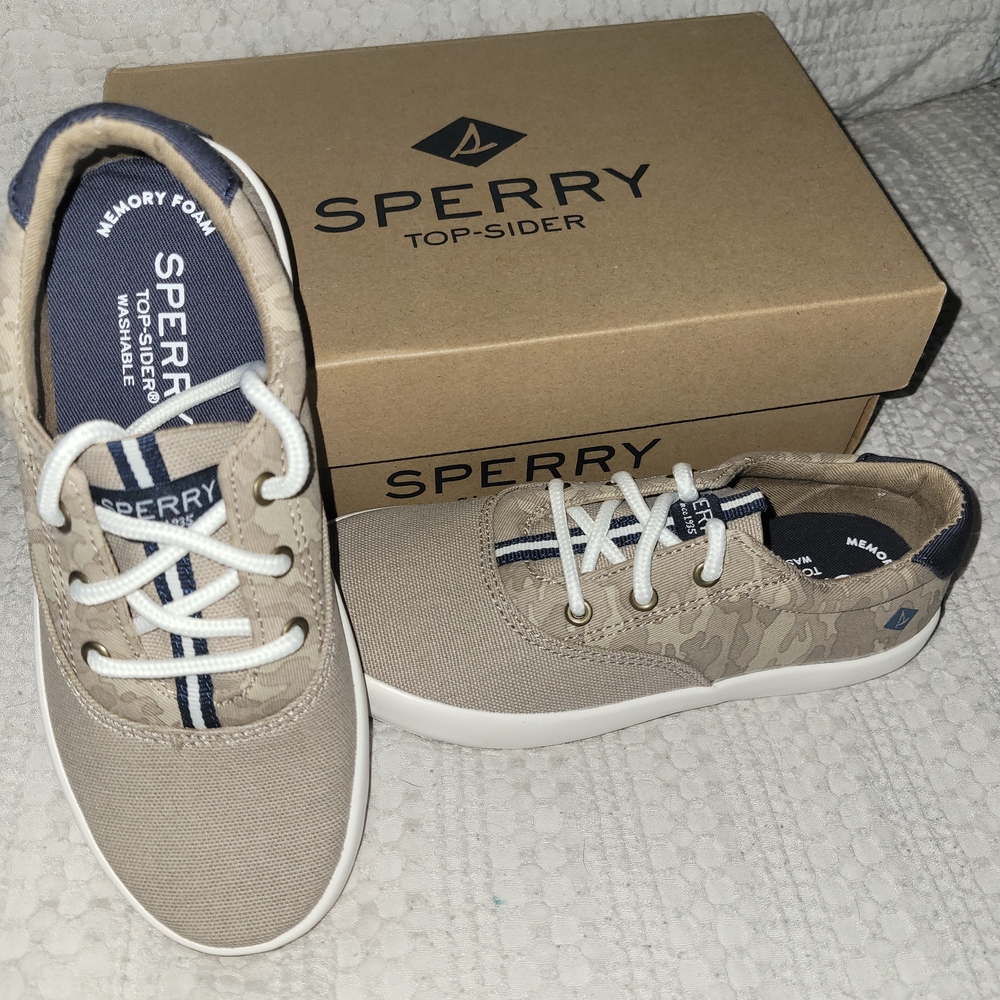 Sperry Tan and White Sneakers